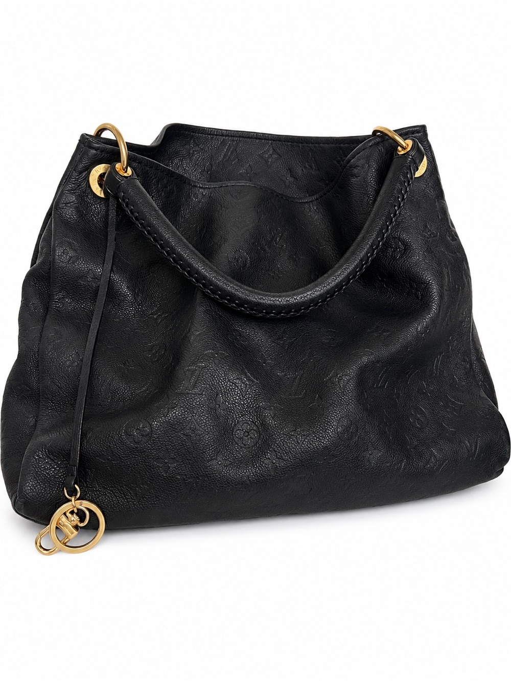 Louis Vuitton Artsy MM Empreinte Infini Black Leather Hobo Bag Tote Authentic